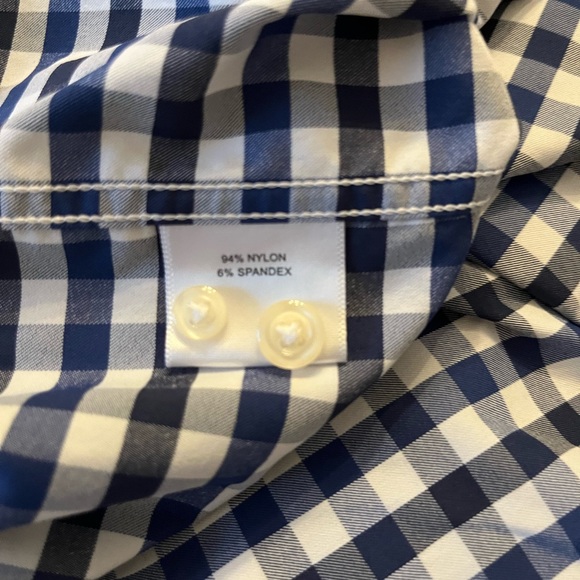 Peter Millar Summer Comfort Button Up. Blue and white medium - Picture 5 of 6